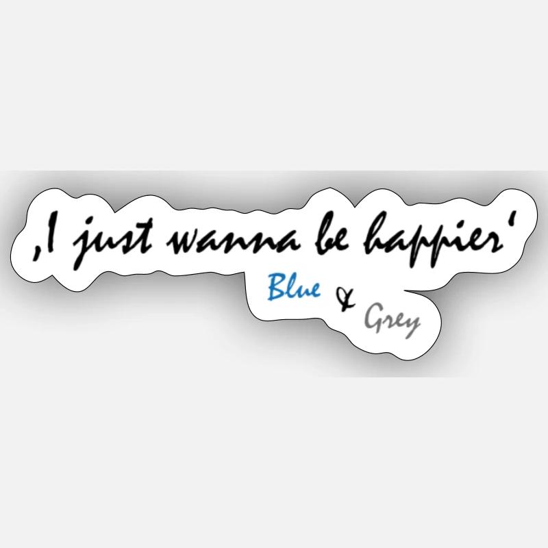 Blue & Grey - Sticker size S (10 x 10 cm) - white matte