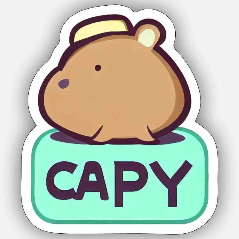 Hat Capybara Sticker taille S (10 x 10 cm)