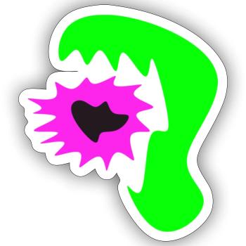Abstraktes Monster - Sticker Größe S (10 x 10 cm) - Mattweiß - Vorne