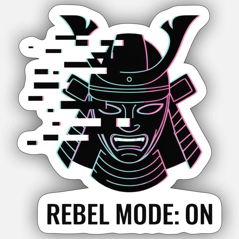 Samurai Rebel - Sticker taille S (10 x 10 cm) - blanc mat