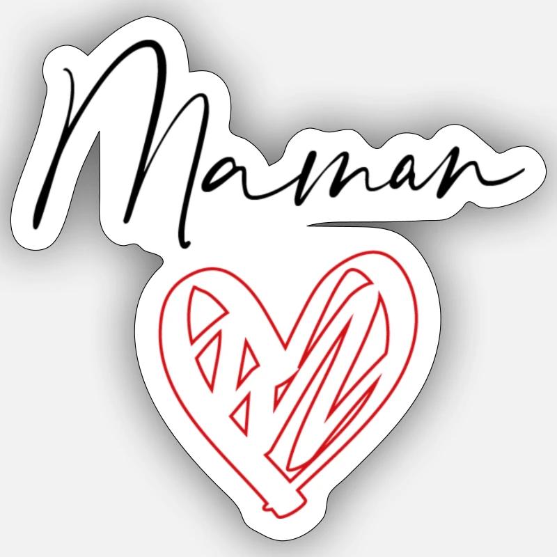 Maman - Sticker taille S (10 x 10 cm) - blanc mat