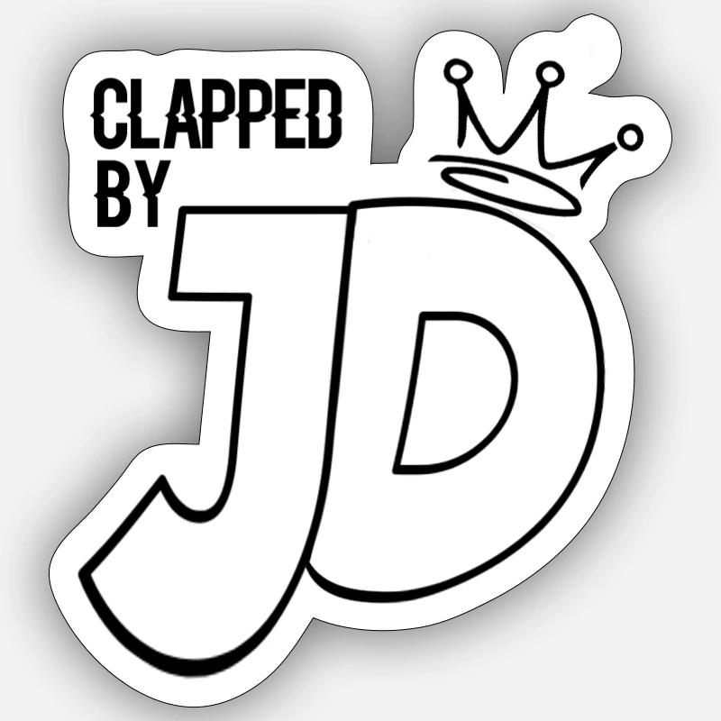 JD Clapped - Sticker size S (10 x 10 cm) - white matte