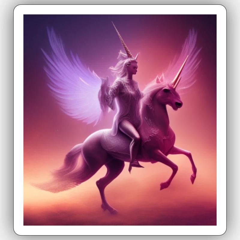 Einhorn - Sticker Größe S (10 x 10 cm) - Mattweiß