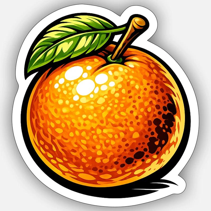 Comic Orange – Fruity Illustration Design 🍊 Sticker size S (10 x 10 cm)