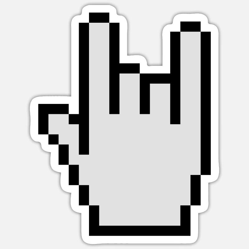 Hand sign cursor - Sticker size S (10 x 10 cm) - white matte