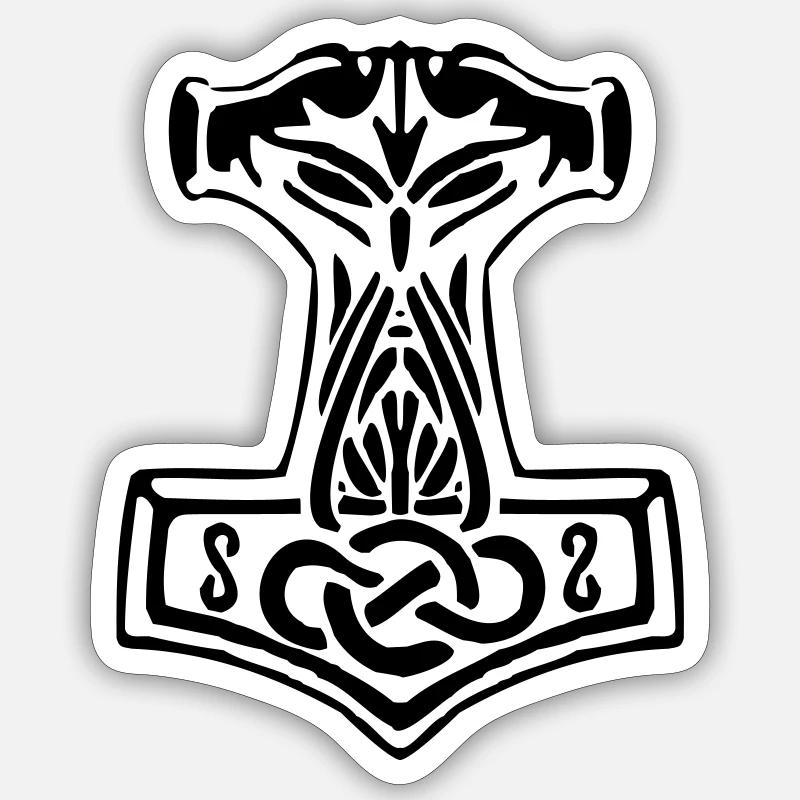 Mjoelnir 01 - Thorshammer Sticker Größe S (10 x 10 cm)