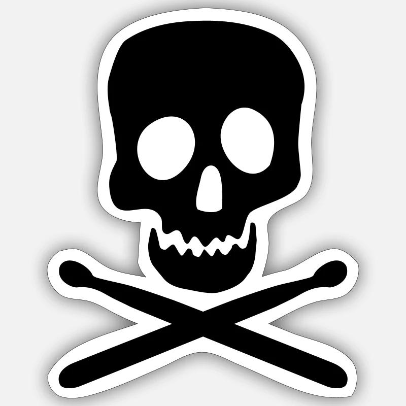 drums - Sticker taille S (10 x 10 cm) - blanc mat