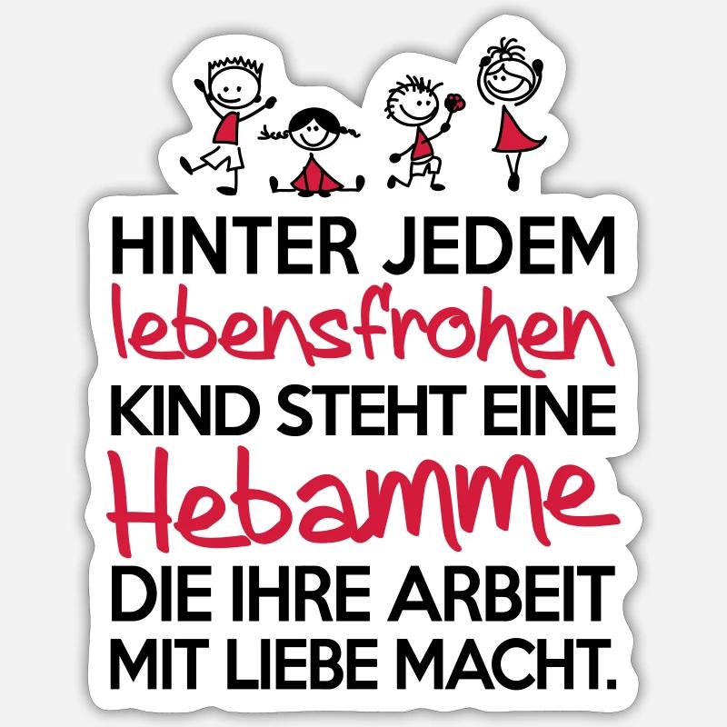Hebamme mit Liebe - Sticker Größe S (10 x 10 cm) - Mattweiß