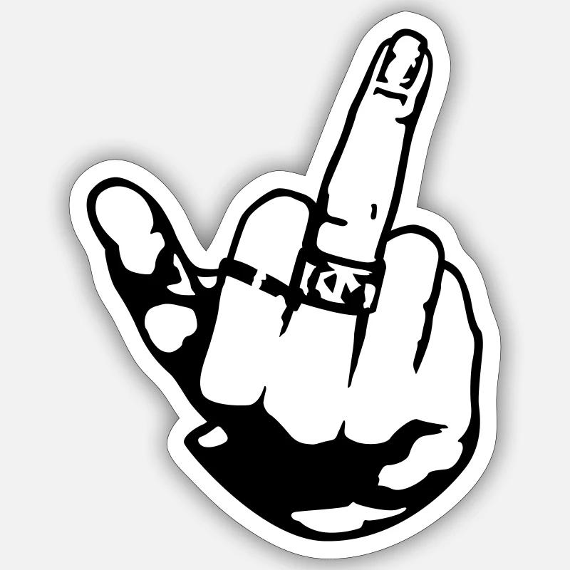 Mittelfinger Sticker Größe S (10 x 10 cm)