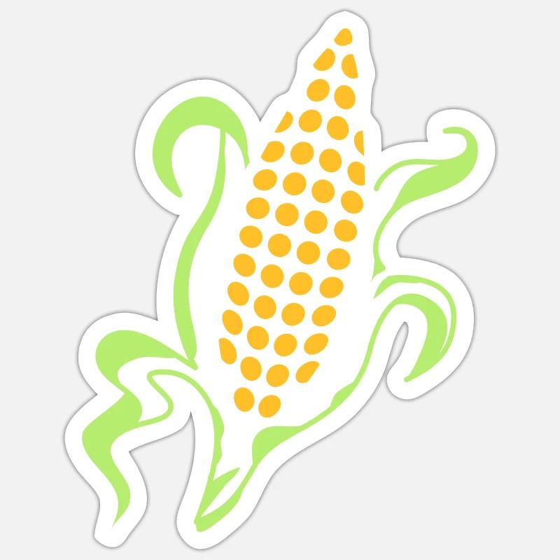 husked corn on the cob Sticker size S (10 x 10 cm)