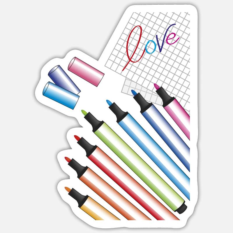 geschriebene Liebe - Sticker Größe S (10 x 10 cm) - Mattweiß