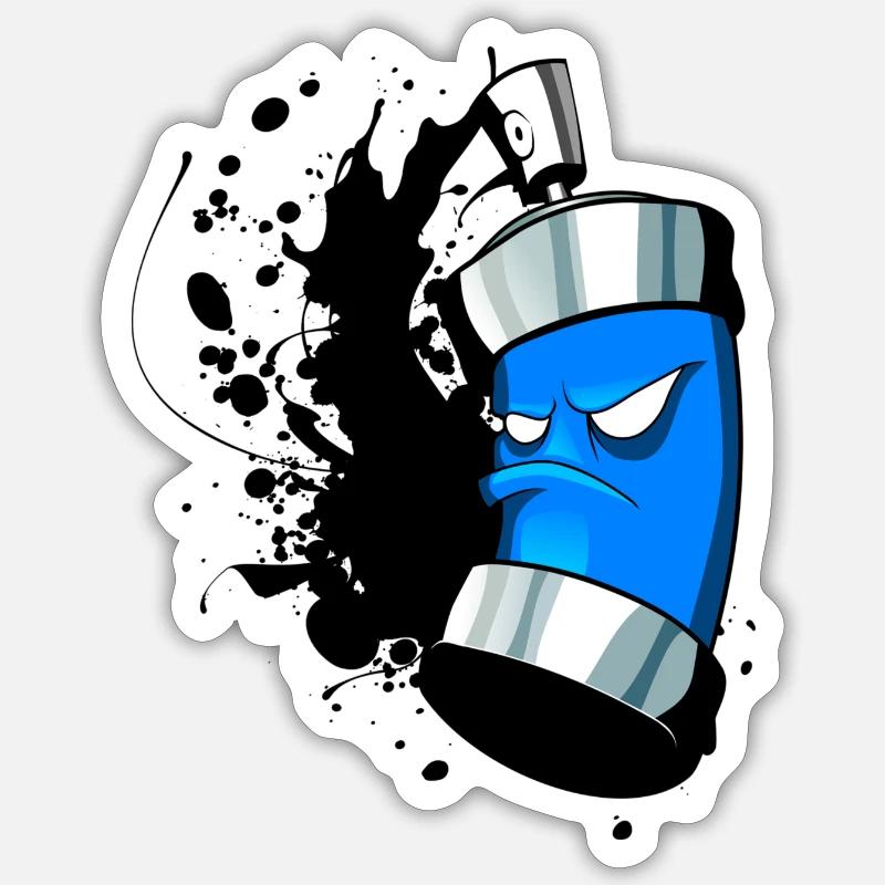peinture2 - Sticker taille S (10 x 10 cm) - blanc mat