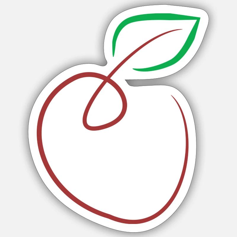 Apfel - Sticker Größe S (10 x 10 cm) - Mattweiß