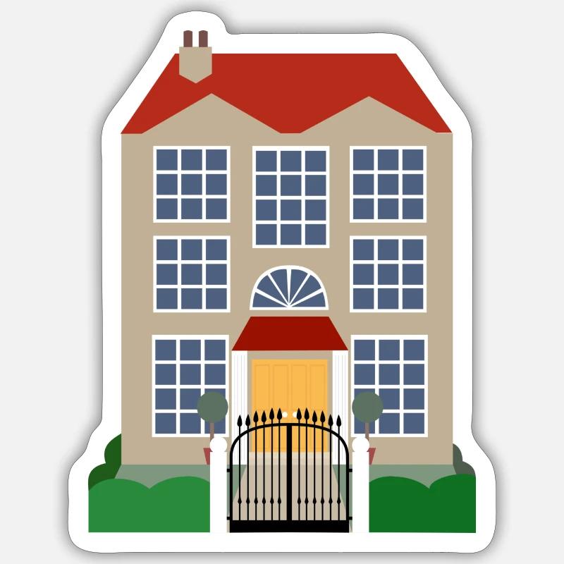 construction de maisons maison maison architecture gebaeude212 Sticker taille S (10 x 10 cm)