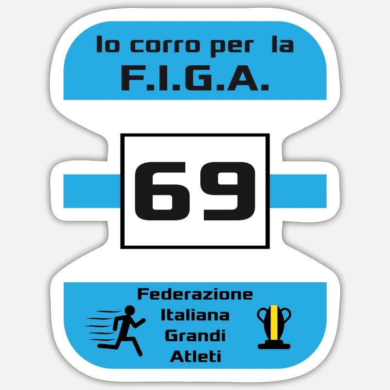 Correre per la F.I.G.A. - Sticker formato S (10 x 10 cm) - bianco opaco