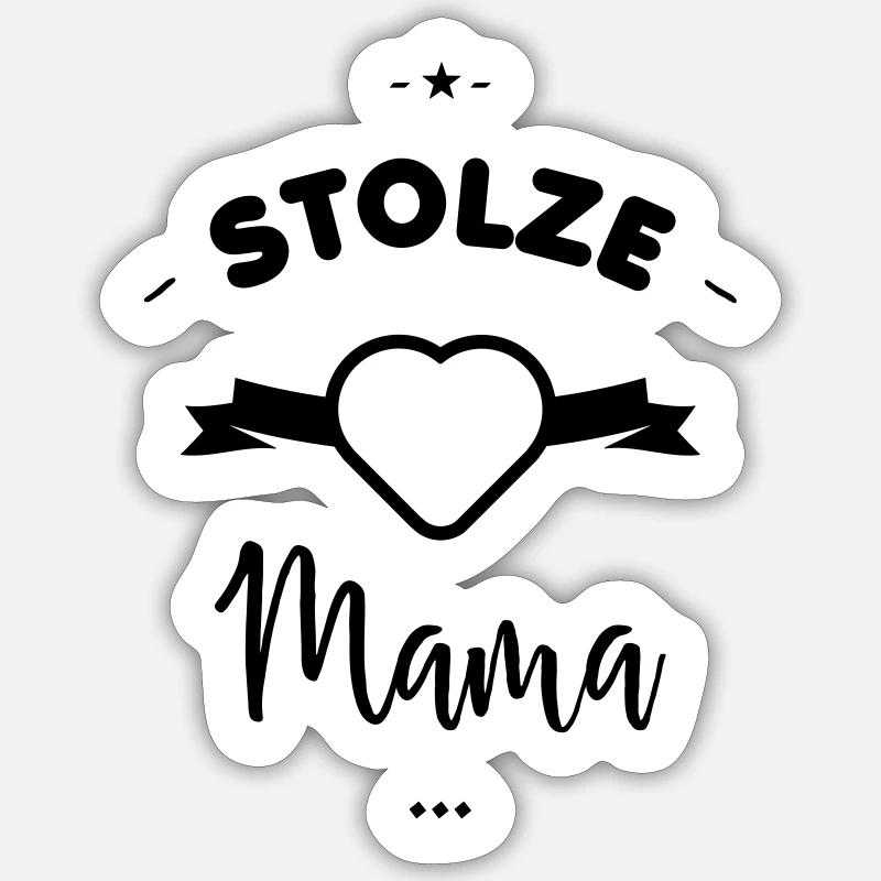 stolze mama - Sticker Größe S (10 x 10 cm) - Mattweiß