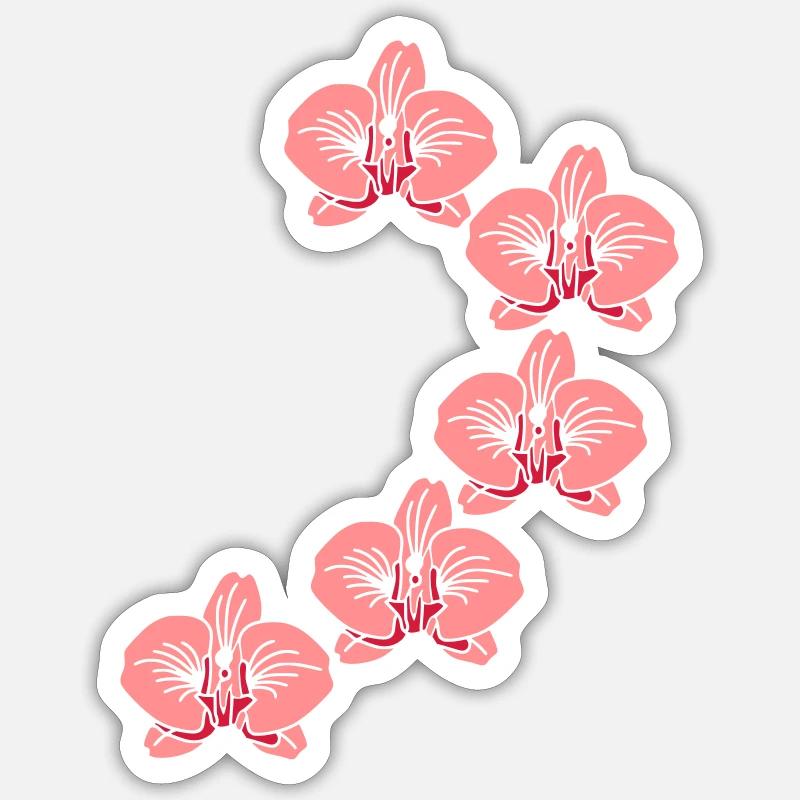Orchideen - Sticker Größe S (10 x 10 cm) - Mattweiß