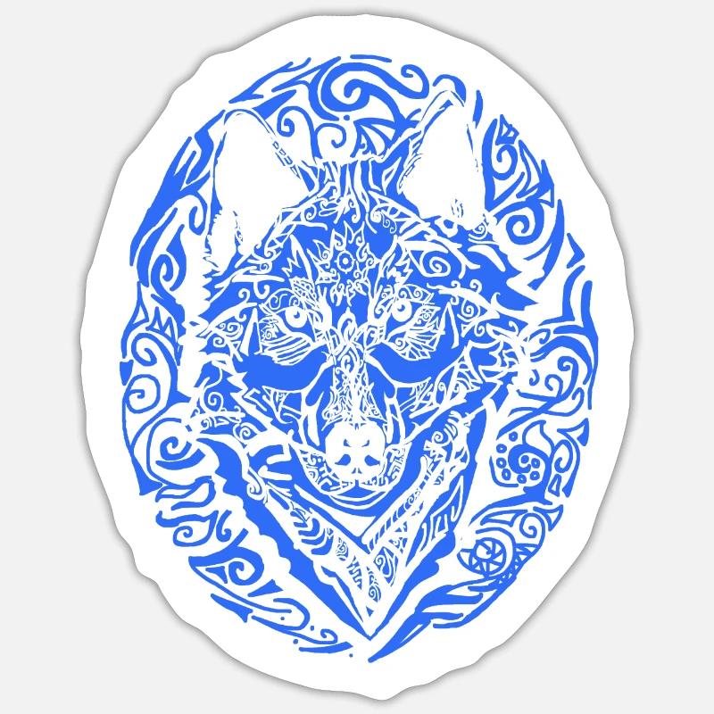 Wolf - Sticker Größe S (10 x 10 cm) - Mattweiß