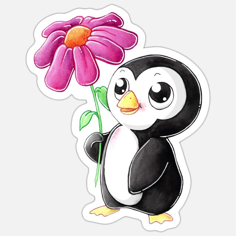 Putziger Comic Pinguin Sticker Größe S (10 x 10 cm)