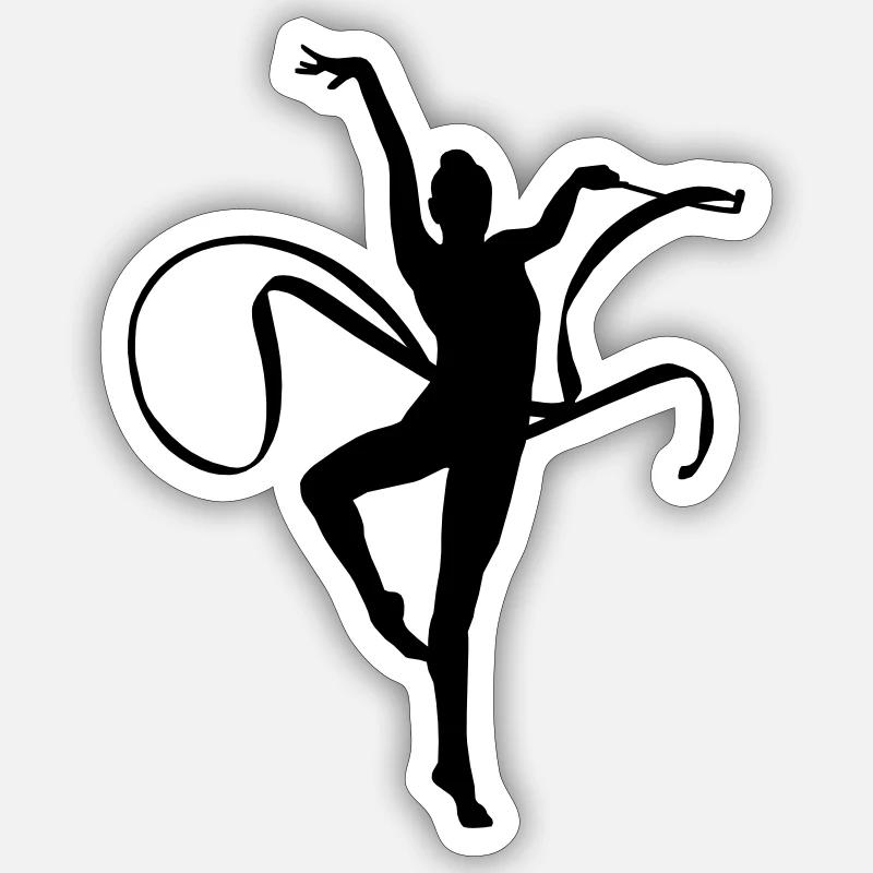 Rhythmic gymnastics - Sticker taille S (10 x 10 cm) - blanc mat