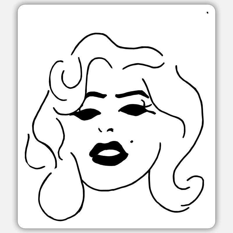 Marilyn Monroe - Sticker taille S (10 x 10 cm) - blanc mat