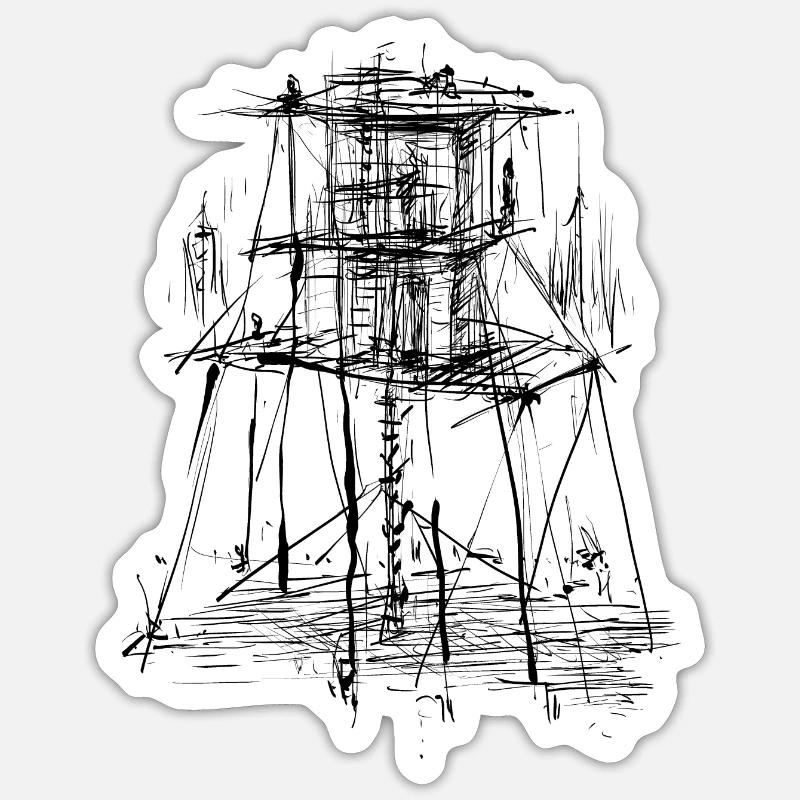 Architecture Tour - Sticker taille S (10 x 10 cm) - blanc mat
