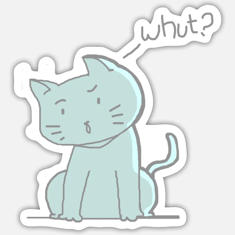 chat mignon Sticker taille S (10 x 10 cm)