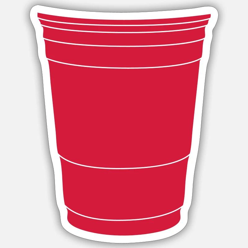Red mug - Sticker size S (10 x 10 cm) - white matte