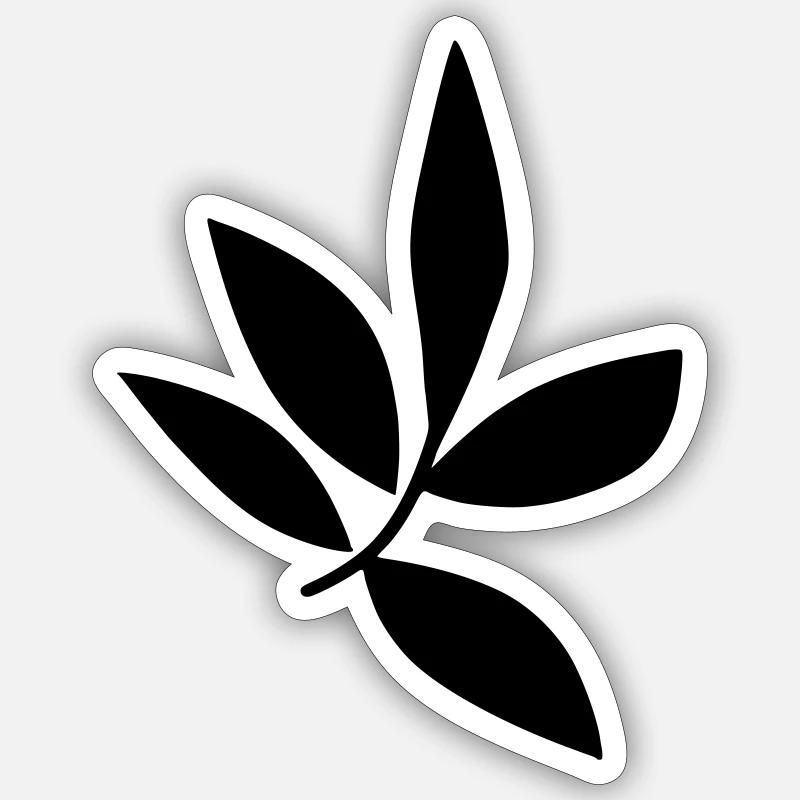 leaf - Sticker size S (10 x 10 cm) - white matte