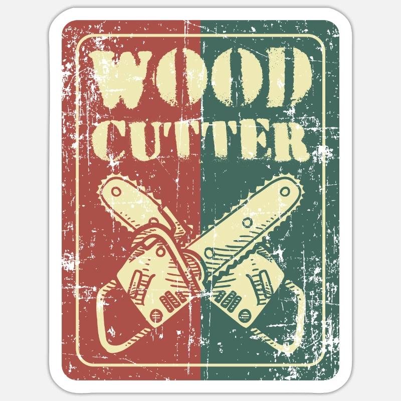 Tronçonneuse bûcheron Sticker taille S (10 x 10 cm)