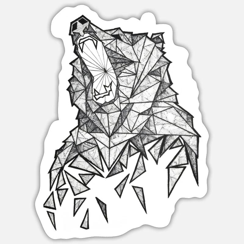 Bär - Sticker Größe S (10 x 10 cm) - Mattweiß