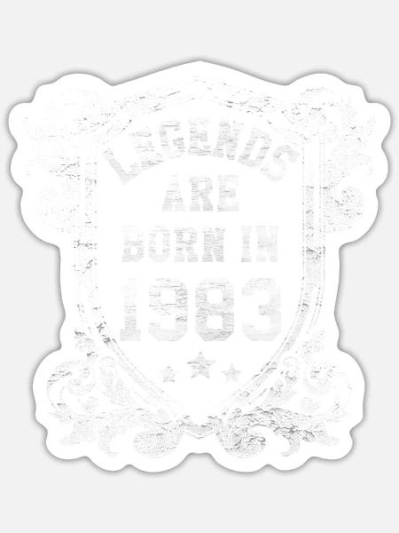Legenden Geboren 1983 Schild - Sticker Größe S (10 x 10 cm) - Mattweiß