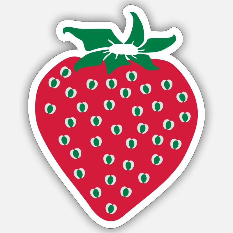 Erdbeere - Sticker Größe S (10 x 10 cm) - Mattweiß