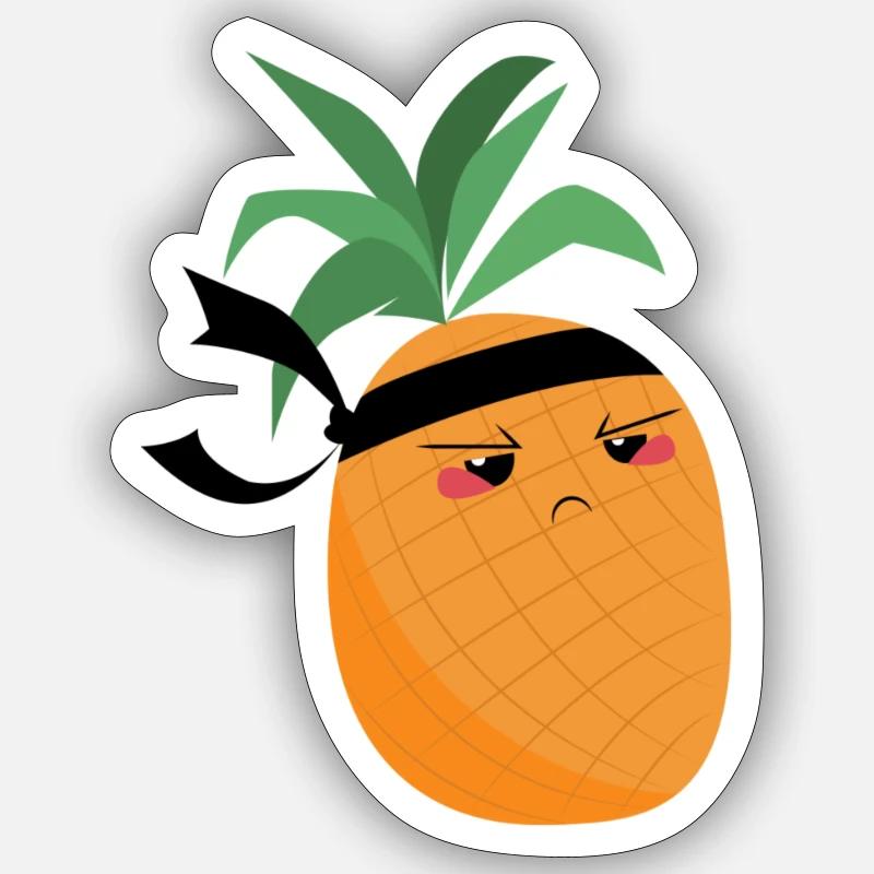 Ninja Pineapple - Fruity Warrior Sticker size S (10 x 10 cm)