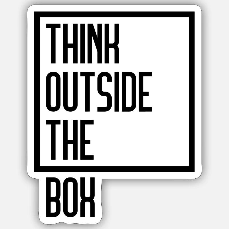 Think Outside The Box - Sticker Größe S (10 x 10 cm) - Mattweiß
