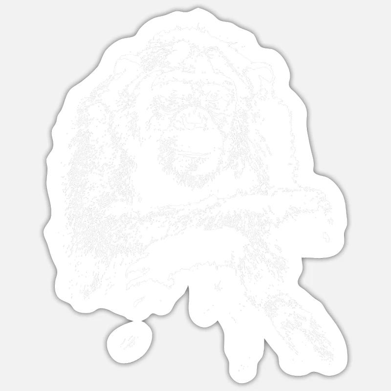 Schimpanse - Chimp - Chimpanzee - Sticker Größe S (10 x 10 cm) - Mattweiß