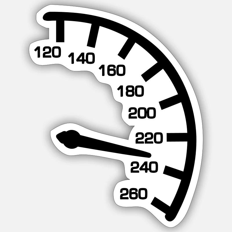 Compteur vitesse - Sticker taille S (10 x 10 cm) - blanc mat