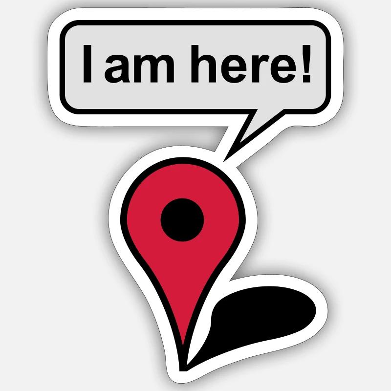 I am here! Google Maps - Sticker size S (10 x 10 cm) - white matte