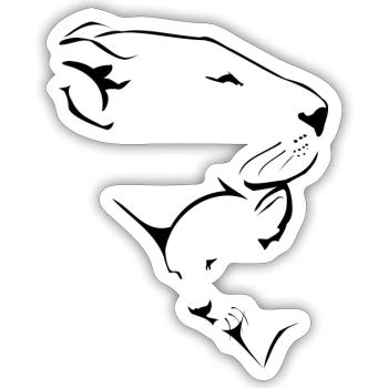 Löwin und ihr Löwe - Sticker Größe S (10 x 10 cm) - Mattweiß - Vorne