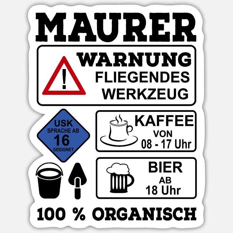 Bricklayer - Sticker size S (10 x 10 cm) - white matte
