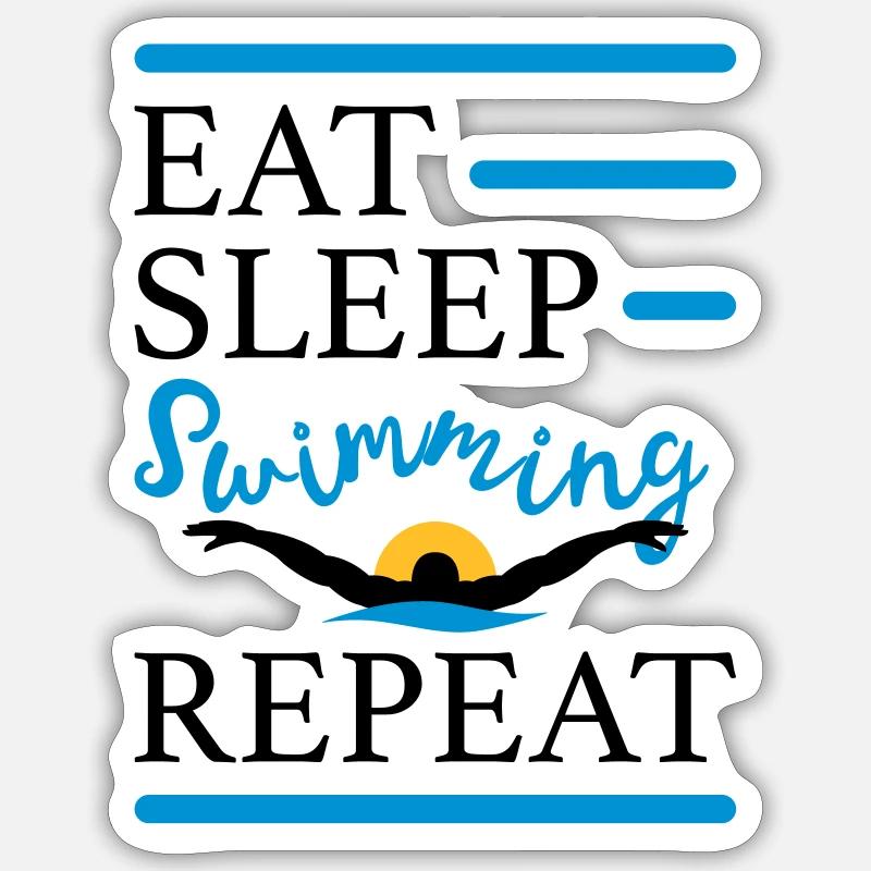 natation - Sticker taille S (10 x 10 cm) - blanc mat