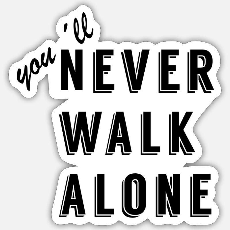 never alone - Sticker size S (10 x 10 cm) - white matte