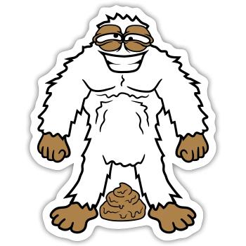 shit heap stink shit kot yeti m - Sticker size S (10 x 10 cm) - white matte - Front