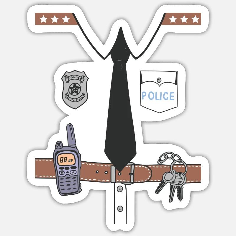 Funny Cute Uniform - Sticker Größe S (10 x 10 cm) - Mattweiß
