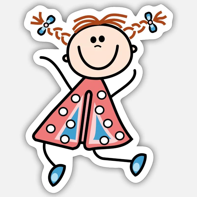 Mädchen - Sticker Größe S (10 x 10 cm) - Mattweiß