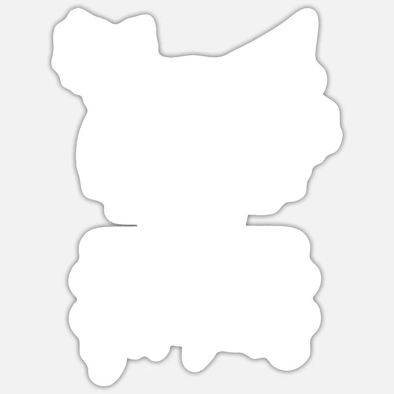 Fox head graffiti with bones in white Sticker size S (10 x 10 cm)