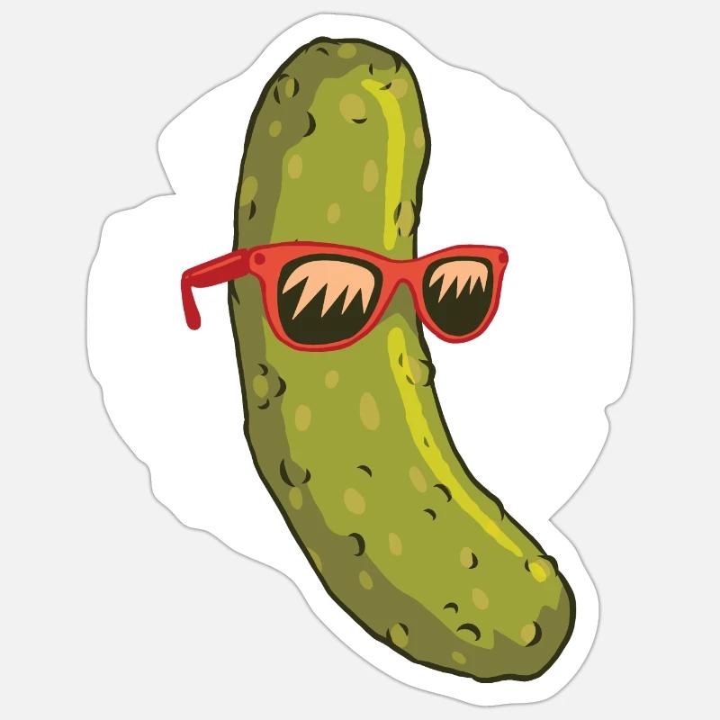Concombre Surfer - Sticker taille S (10 x 10 cm) - blanc mat