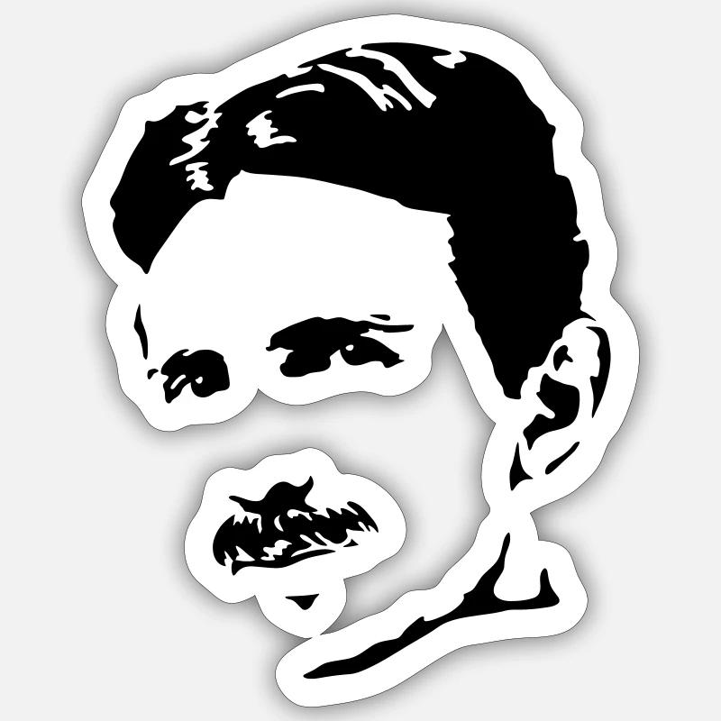 Nerd - Sticker Größe S (10 x 10 cm) - Mattweiß