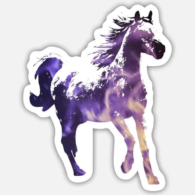 Pferd - Sticker Größe S (10 x 10 cm) - Mattweiß
