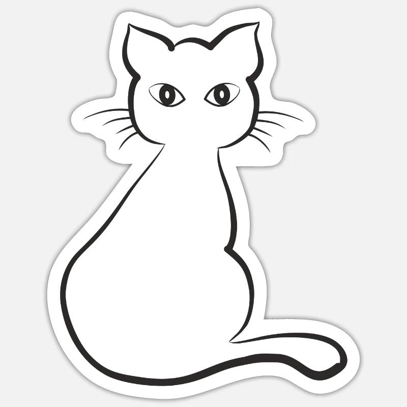 Cat - Sticker size S (10 x 10 cm) - white matte